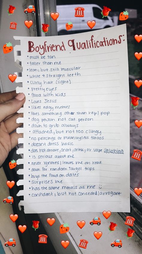 pinterest || кαℓєyнσggℓє The Perfect Bf List, The Perfect Boyfriend List, The Perfect Guy List, Boyfriend Expectations List, My Dream Guy List, Cute Gift For Crush, Bf Expectations List, Couple Goal List, Perfect Girlfriend List