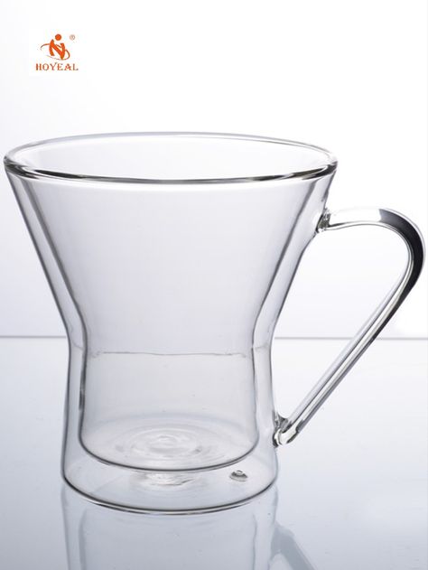 This borosilicate double wall glass cup with smooth handle, looks like a piece of art. Double Wall Glass Cup, Double Wall Glass, Piece Of Art, Glass Cup, Art Pieces, Glass, Wall, Art