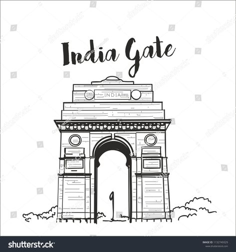 India Gate Delhi illustration or vectorGate#India#Delhi#vector India Gate Illustrations, India Gate Sketching, India Gate Paintings, Monuments Of Delhi, Indian Gate Drawing, Monuments Drawing Easy, Gateway Of India Drawing Easy, Redfort Delhi Drawing, Monuments Of India Sketch