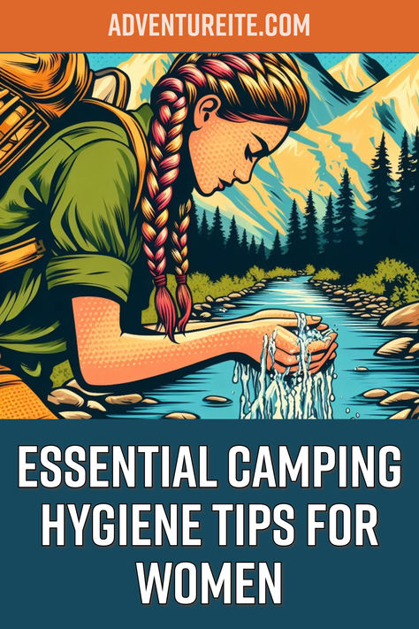 A female camper washing her hands in a clear mountain stream Hygiene For Women, Camping Hygiene, Cute Camping Outfits, Camping Sink, Menstrual Hygiene, Camping First Aid Kit, Sleeping Bag Liners, Female Hygiene, Hygiene Tips