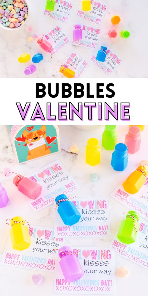 These Valentine printables are so fun for kids! Add a mini bottle of bubbles to this free printable tag for a fun non-candy gift! Valentine Bubbles, Bubble Valentines, Kindness Projects, Valentine Printables, Free Printable Tags, Kids Bubbles, Mini Bottle, Valentines Printables Free, Mini Bottles