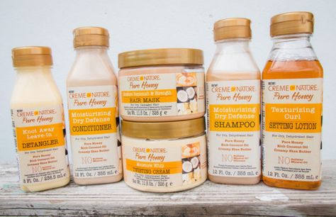 Creme of Nature Pure Honey haircare line! Creme Of Nature Pure Honey Products, Crème Of Nature, Creme Of Nature, Creme Of Nature Products, Honey Hair Mask, Curl Shampoo, Cabello Afro Natural, Hair Growth Secrets, Pure Honey