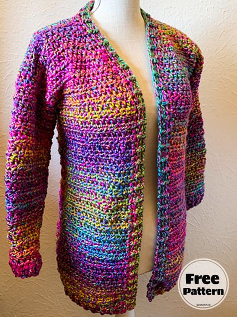 18 Easy Free Crochet Cardigan Patterns 2024 Caron Crochet Patterns Free, Crochet Granny Stitch Cardigan Pattern Free, Basic Crochet Cardigan, Crochet Cardigans Free Patterns, Free Wearable Crochet Patterns, Crochet Jacket Pattern Free Easy, Plus Size Patterns For Women Free, Crochet Cardigan Design, Crochet Cardigan Pattern Free Women Easy