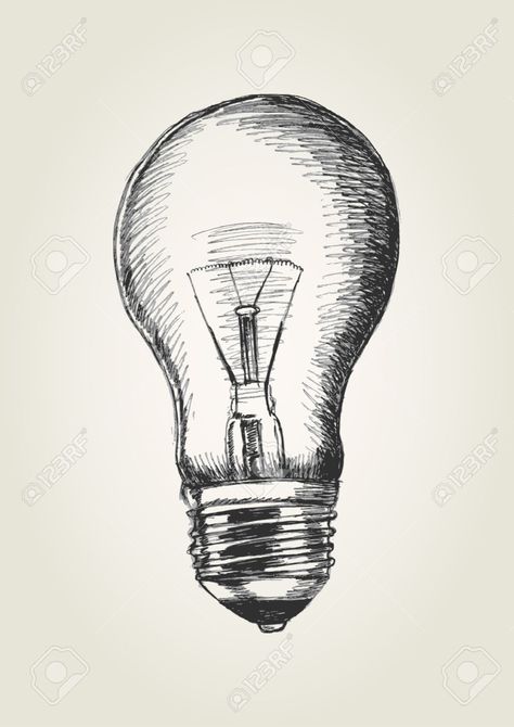 Lightbulb Sketch, Lightbulb Drawings, Lightbulb Doodle, Bulb Sketch, Drawing Pics, Tungsten Light, Bulb Light, Graphic Design Photography, Drawing Images