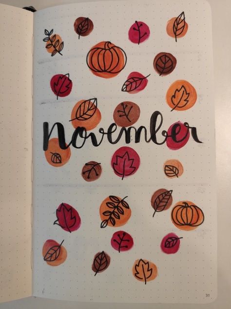 Journal November Cover, Bullet Journal November Cover, November Bullet Journal Ideas, November Bullet Journal Cover, Bullet Journal November, November Bullet Journal, Journal November, Calendar November, Bullet Journal Month