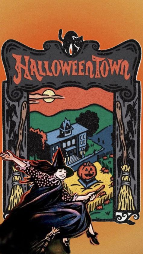 #halloweentown #halloween #halloweenaesthetic Halloween Town Movie, Facts About Halloween, Halloween Desktop Wallpaper, Halloween Wallpaper Iphone Backgrounds, Halloween Wallpaper Cute, 90s Halloween, Halloween Eve, Halloween Facts, Halloween Artwork