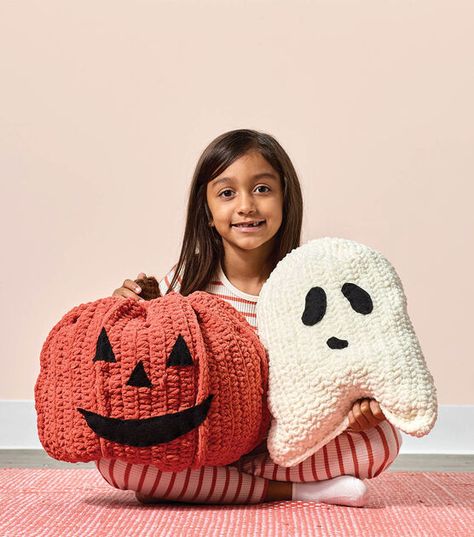 Candy Corn Pillow Crochet Pattern, Ghost Crochet Pillow, Pumpkin Pillow Crochet Pattern, Ghost Pillow Crochet, Ghost Pillow Crochet Pattern, Crochet Pumpkin Pillow Free Pattern, Crochet Ghost Pillow Pattern Free, Crochet Halloween Pillow, Halloween Crochet Pillow