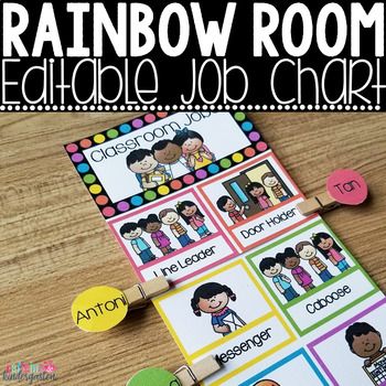 Classroom Job Chart Free Printable, Classroom Jobs Free, Classroom Jobs Bulletin Board, Editable Classroom Jobs, Rainbow Theme Classroom, Classroom Job Chart, Classroom Job, Spring Bulletin, Spring Bulletin Boards