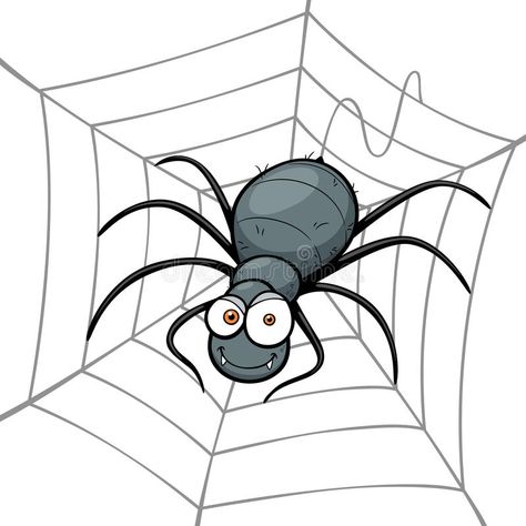 Cartoon Bugs, Spider Cartoon, Cartoon Spider, Web Cartoon, Spider Illustration, Pet Spider, Coffee Cup Art, Scrapbook Cover, Art Basics