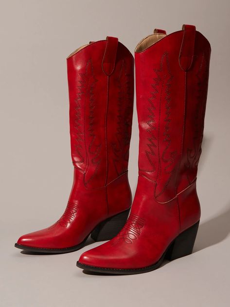 Rustic Ruby Heeled Boot in Red | Altar'd State | Altar'd State Cma Fest Outfit, Red Cowgirl Boots, Red Cowboy Boots, Bow Boots, Country Concert Outfit, Outfits With Hats, Boots Fall, Altar'd State, Cowgirl Boots