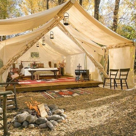 Finally! A backyard fort for adults! Backyard Fort, Cottage Patio, Glam Camping, Zelt Camping, Tent Set Up, Luxury Tents, Camping Glamping, Outdoor Rooms, Go Camping