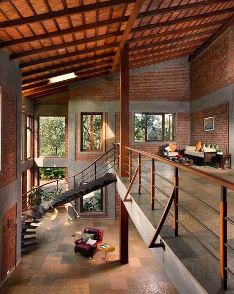 Mezanino de Madeira: Como Fazer, +57 Ideias de Casas Lindas Mezzanine Design, Kerala Houses, Village House Design, Loft Design, House Architecture Design, House And Home Magazine, Open Floor, Modern House Exterior, House Inspo