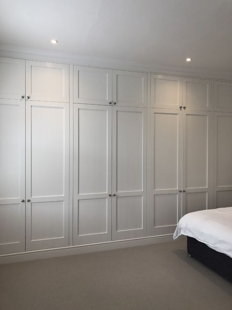 White Fitted Wardrobes, Built In Cupboards Bedroom, Built In Wardrobe Doors, Victorian Conversion, Bedroom Alcove, White Wardrobes, Floor To Ceiling Wardrobes, Bespoke Wardrobes, Fitted Wardrobes Bedroom