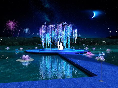 Avatar Wedding, Pandora Wedding, Avatar Theme, Prom Themes, Prom Theme, Wedding Spot, Wedding Place Settings, Water Party, Gala Events