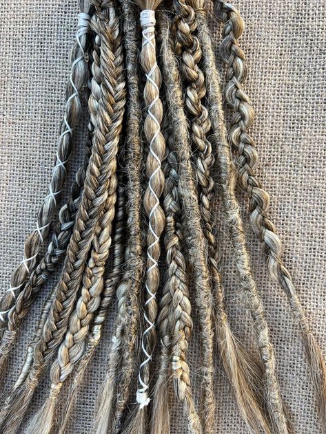 Diy Dreads, Clip In Dreadlocks, Different Braid Styles, Teeth Clip, Blonde Dreadlocks, Faux Dreads, Braid Extensions, Medium Ash Blonde, Ponytail Bun