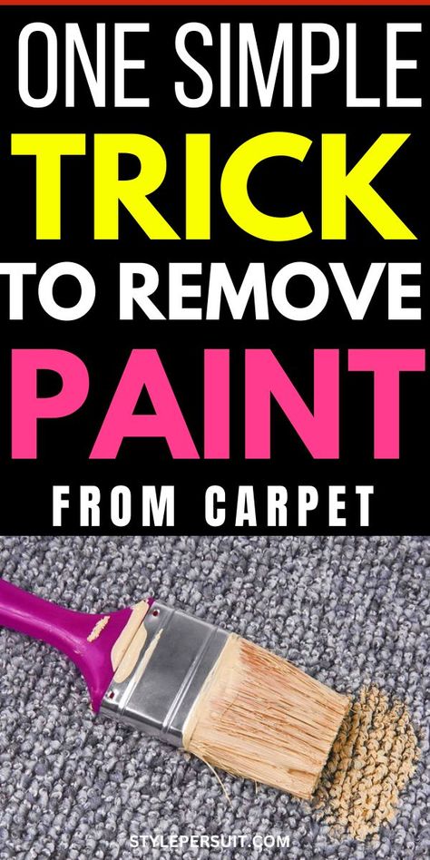 Explore the best methods for removing paint from carpets, addressing both wet and dry paint. We’ll also share some at-home remedies and hacks that will help you have your carpets paint-free in no time at all. Remove Dried Paint From Carpet, How To Get Paint Out Of Carpet, Get Paint Out Of Carpet, Remove Paint From Carpet, Paint Out Of Carpet, Best Carpet Stain Remover, How To Remove Paint, White Interior Paint, Black Painted Walls