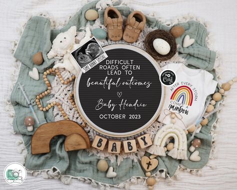 If you would like MinnyPrints to edit your announcement for you, please add this listing to your order :) https://www.etsy.com/listing/711431934/ Check out my other Easter and Spring Pregnancy Announcements here: https://etsy.me/3fahF6y After every storm is a rainbow! Congratulations on your pregnancy! The announcement is an IVF Rainbow Christian easter themed gender-neutral pregnancy reveal featuring a muted green blanket with matching boho Easter accents and more importantly, the true meaning Christian Isaiah, Spring Pregnancy Announcement, Neutral Template, Easter Pregnancy Announcement, Boho Easter, Sonogram Pictures, Rainbow Baby Announcement, Pregnancy Announcement Template, Spring Maternity