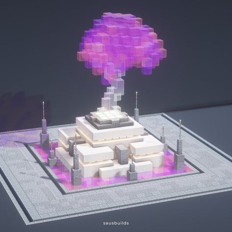 Minecraft Hologram Build, Super Cool Minecraft Builds, Astronomy Tower Minecraft, Minecraft Hologram, Crystal Minecraft, Minecraft Crystal Design, Minecraft Immersive Engineering, Futuristic Minecraft City, Minecraft Crystal Tree