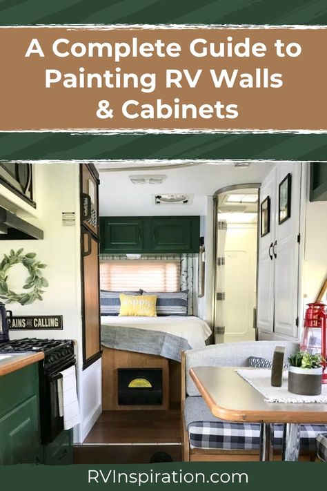 Looking to give your RV a fresh new look? Say goodbye to bland walls and boring cabinets with our Complete Guide to Painting RV Walls & Cabinets! From selecting the perfect colors and tools to prepping and executing the perfect paint job, we've got you covered. Whether you're a seasoned DIYer or a newbie, our step-by-step instructions and helpful tips will have your RV looking like a Pinterest-worthy dream in no time. #rvinspiration #rvmakeover How To Paint Rv Cabinets, Painting Rv Cabinets, Painting Rv Walls, Paint Rv, Rv Cabinets, Rv Makeover, Rv Interior, Camper Ideas, Rv Trailers