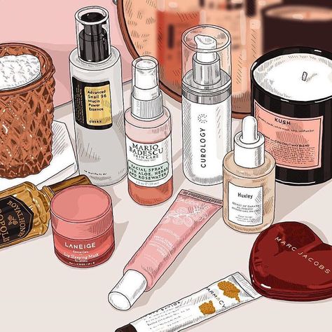 Korean Beauty & Skincare Store в Instagram: «@awporegirl's beautiful illustration of @jaenmcq vanity! 😍 Spot your favourite products?» Best Acne Cleanser, Skincare Store, Laneige Lip Sleeping Mask, Ethereal Makeup, Beautiful Illustration, Effective Skin Care Products, Body Cleanser, Light Makeup, Skin Care Tools