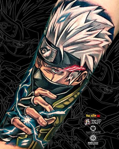 Kakashi Hatake Tattoo Ideas, Kakashi Tattoo Design, Kakashi Hatake Tattoo, Tj Tattoo, Cult Tattoo, Kakashi Tattoo, Naruto Tattoos, Kakashi Drawing, Leg Tats