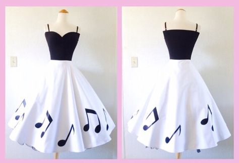 Music note dress Music Note Dress, Musical Dress, Music Dress, Rockabilly Wedding, Older Fashion, Grad Dresses, Music Note, Music Fashion, White Wedding Dresses