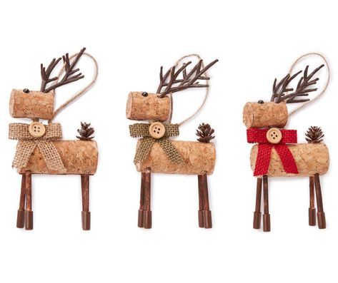 Winter Wonder Lane Cork Deer Ornaments, 3-Pack | Big Lots Wine Cork Crafts Christmas, Cork Crafts Christmas, Christmas Barn, Wine Cork Diy Crafts, Wine Cork Ornaments, Cork Crafts Diy, Wine Cork Diy, Wine Cork Art, Cork Ornaments