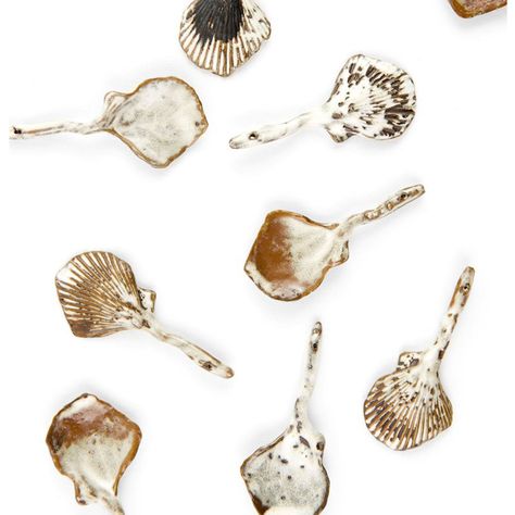 Petite Duck Clam Stoneware Spoon Styled Ocean Shapes, Tropical Dishes, Dinner Party Tablescapes, Jams And Jellies, Ceramic Shell, Pottery Inspiration, Ceramic Pieces, Soap Shop, Sea Witch