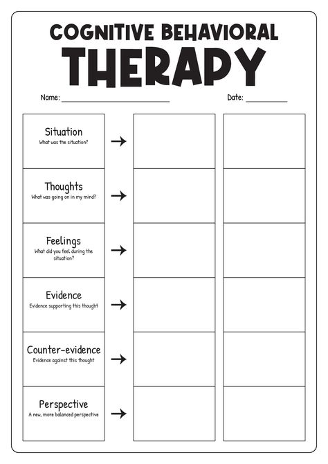 18 Counseling For Teens Worksheets - Free PDF at worksheeto.com Teen Therapy Activities, Cbt Therapy Worksheets, Group Counseling Activities, Group Therapy Activities, Counselling Tools, Coping Skills Activities, Cbt Worksheets, Counseling Worksheets, Cbt Therapy