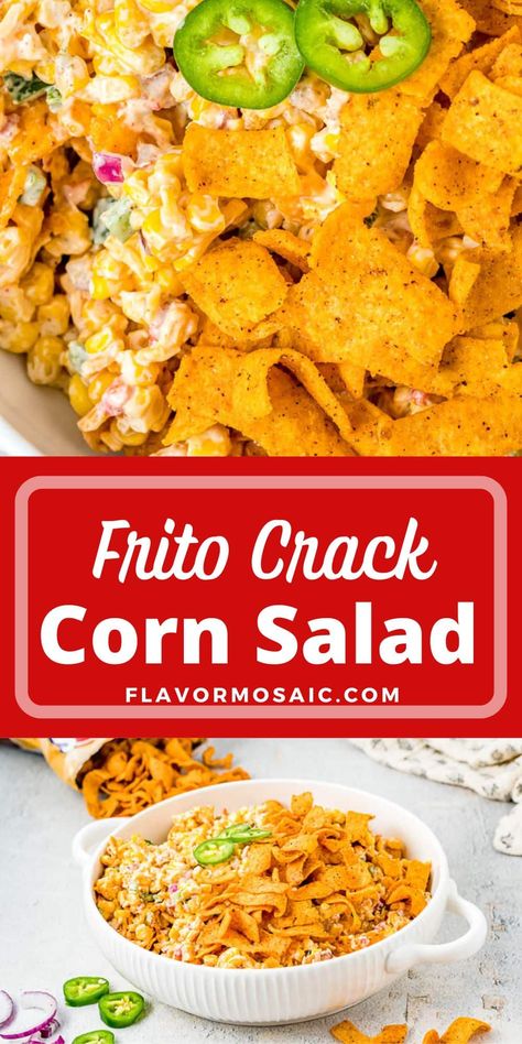 Corn Chip Salad, Cold Corn Salad, Summer Potluck Dishes, Frito Corn Salad, Salad With Corn, Corn Recipes Side Dishes, Picnic Side Dishes, Cornbread Salad, Corn Side Dish