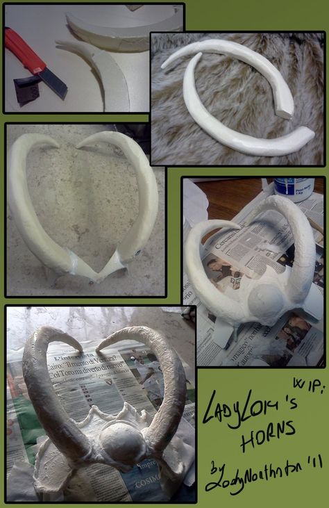 ladyLOKI's horns : WIP by LadyNorthstar How To Make Loki Horns, Diy Loki Horns, Loki Horns, Paper Headpiece, Diy Fantasia, Loki Costume, Loki Cosplay, Easy Diy Costumes, Sand Paper