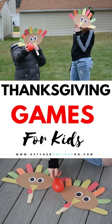 Turkey Games for Kids this Thanksgiving! We have a really fun DIY craft idea that turns into a turkey game! #turkey #diythanksgiving #crafts #momlife Thanksgiving Party Games For Preschool, Thanksgiving Game For Preschool, Thanksgiving Crafts School Age, Thanksgiving Outdoor Activities For Kids, Thanksgiving Games For 1st Grade, Thanksgiving Carnival Games, Thanksgiving Classroom Activities Kindergarten, Chase The Turkey Game, Team Thanksgiving Ideas