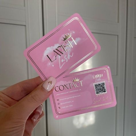 1 Likes, 1 Comments - Muse Graphic Design (@muse_graphics_mcr) on Instagram: "Custom luxury foil business cards designed and printed for @lavishlash_xx 🤍 if you want to wo..." Aesthetic Ig Highlights Cover Pink, Kids Fashion Quotes, Nail Tech Business Cards, Loyalty Card Design, Jewelry Packaging Design, Cute Business Cards, Lash Quotes, Foil Business Cards, Lash Room