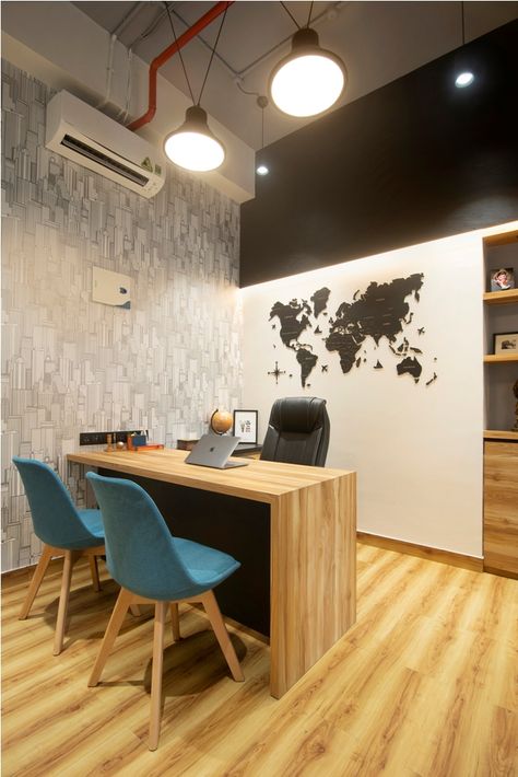 Office Cabin Back Wall Design, Office Cabin Wall Design, Small Office Cabin Design, Director Cabin, Modern Small Office Design, Travelling Agency, Architect's Office, Immigration Office, Open Office Layout