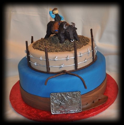 bullriding cake - Google Search Bull Riding Cake, Bull Riding Birthday Party, Rodeo Birthday Cake, Rodeo Cake, Cowboy Birthday Cakes, Cowboy Cakes, Rodeo Birthday Parties, Rodeo Party, Bull Rider