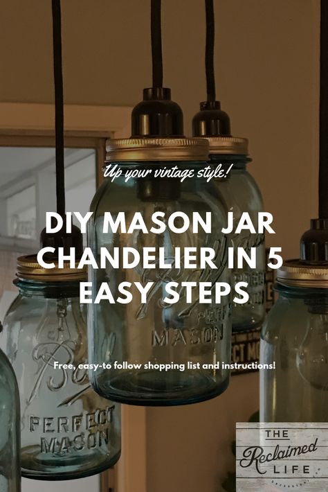 Mason Jar Lighting Diy, Diy Mason Jar Lamp, How To Make Mason Jar Lights, Glass Jar Chandelier, Mason Jar Pendant Light Diy, Diy Mason Jar Light Fixture, Mason Jar Lights Diy Hanging, Homemade Light Fixtures, Diy Kitchen Light Fixtures