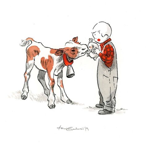 Toni Galmés, Quentin Blake Illustrations, Autumn Poems, Artists For Kids, Cow Art, Childrens Illustrations, Box Art, Art Illustration, Love Art