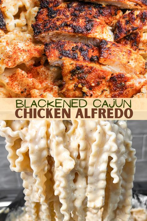 Dinner For Hubby, One Pan Blackened Chicken Alfredo, Blackened Chicken Alfredo Lasagna, Manly Dinner Ideas, Two Day Meals Dinners, Marry Me Food Ideas, Bayou Chicken Pasta, Easy Hotel Dinner Ideas, Restaurant Meal Ideas