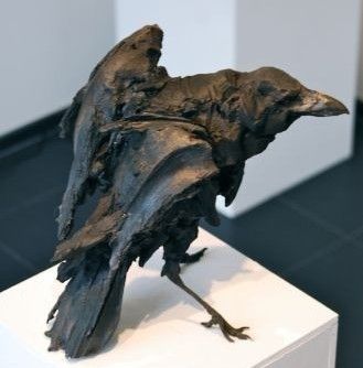 Ceramic Raven, Crow Sculpture, Crow Statue, Raven Sculpture, Crow Art, Raven Art, Sculptures Céramiques, Driftwood Sculpture, Ceramic Animals