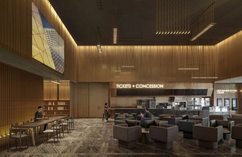 Theatre Lobby, Ruins Architecture, Cinema Design, Epic Film, Cinema Experience, Hotel Lounge, Sales Center, Sales Office, Lobby Interior