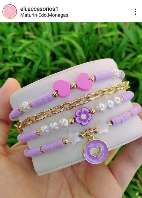 Pink And Purple Bracelet, Bracelets Cute, قلادات متدلية, Girly Bracelets, Bff Jewelry, Popular Bracelets, Crystal Bead Jewelry, Preppy Jewelry, Usa Girls