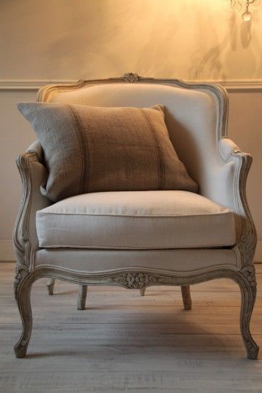 Bergere Chair, French Classic, Linen Armchair, French Chairs, Chair Upholstery, French Country House, French Furniture, French Decor, French Country Decorating