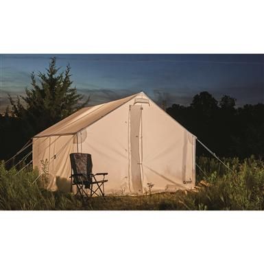 Guide Gear 10x12' Canvas Wall Tent, Frame Not Included Outfitter Tent, Canvas Tent Camping, Canvas Walls, Canvas Wall Tent, Cabin 10, Big Tent, Camp Cabin, Tent For Camping, Four Season Tent