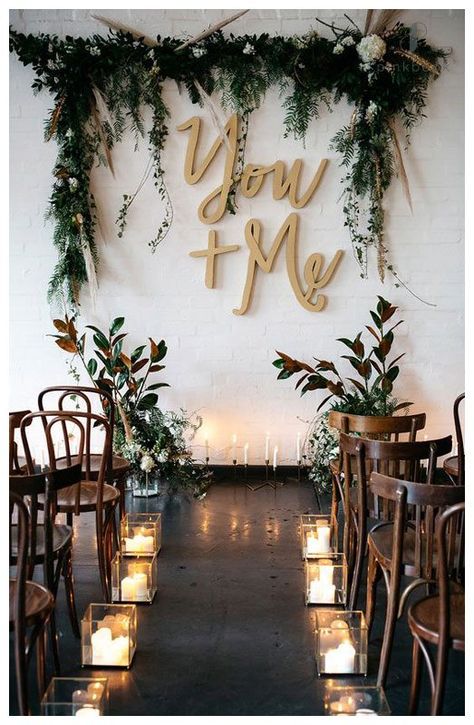 9 Wedding Budget Tips - Pink Book - Your Bridal Bestie Industrial Wedding Arch, Ceremony Space Decor, Loft Wedding Ceremony, Decorations Flowers, Industrial Chic Wedding, Indoor Wedding Ceremonies, Simple Wedding Decorations, Wedding Ceremony Arch, Winter Wedding Decorations