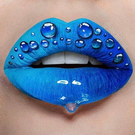 Makeup Bibir, Lip Artwork, Fantasy Make-up, Kristina Webb, Lip Art Makeup, Drag Make-up, Blue Lipstick, Blue Lips, Nice Lips