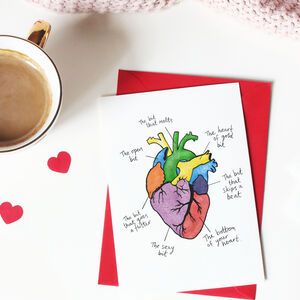 Funny Valentine's Cards | notonthehighstreet.com Heart Bit, Funny Valentines Cards, Funniest Valentines Cards, Studio Cards, Heart Card, Cute Card, Anatomical Heart, Back To School Activities, Valentine Card