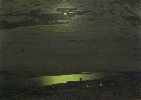 Kuinji - Moonlit Night on the Dnieper 1900 Painting, Arkhip Kuindzhi, Nocturne In Black And Gold, Russian Landscape, James Abbott Mcneill Whistler, Cambridge Massachusetts, Moonlit Night, Art Museums, Night Painting