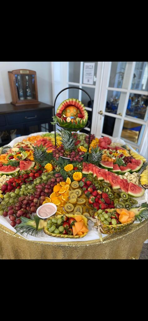 Baby Shower Theme Table Fruit Table Baby Shower Ideas, Baby Shower Fruit Table, Baby Shower Fruit Ideas, Baby Shower Snack Table, Fruit Tables, Fruit Charcuterie, Table Baby Shower, Baby Shower Fruit, Fruit Table