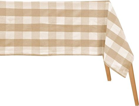 Amazon.com: All Cotton and Linen Rectangular Tablecloth, Cotton, Beige and Cream, 63 X 109, Farmhouse Plaid, Heat Resistant, 1.0 Count : Home & Kitchen Linen Napkins Wedding, Buffalo Check Tablecloth, Farmhouse Tablecloths, Embroidery Napkins, Thanksgiving Tablecloth, Plaid Napkins, Checkered Tablecloth, Custom Table Cloth, Striped Tablecloths