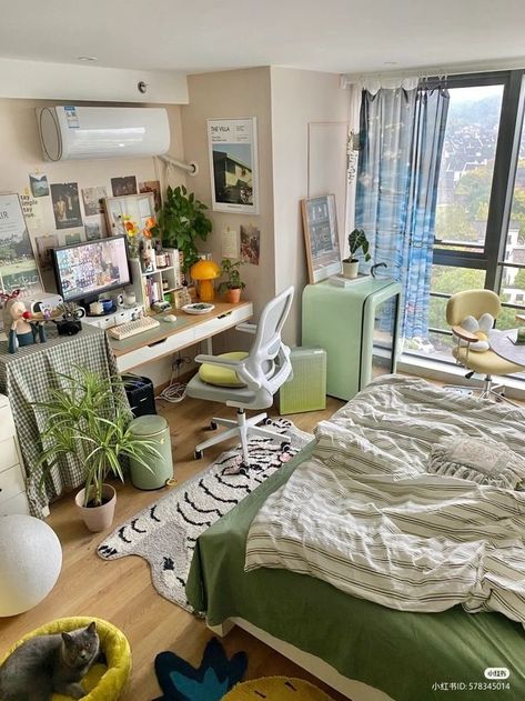 (2) ᅠ on X: "https://t.co/EzNzVzVmYg" / X Juminocore Room, Studio Vibes, Dorm Inspiration, Future Room, Makeover Bedroom, Decor Studio, Dekorasi Kamar Tidur, Room Redesign, Pinterest Room Decor